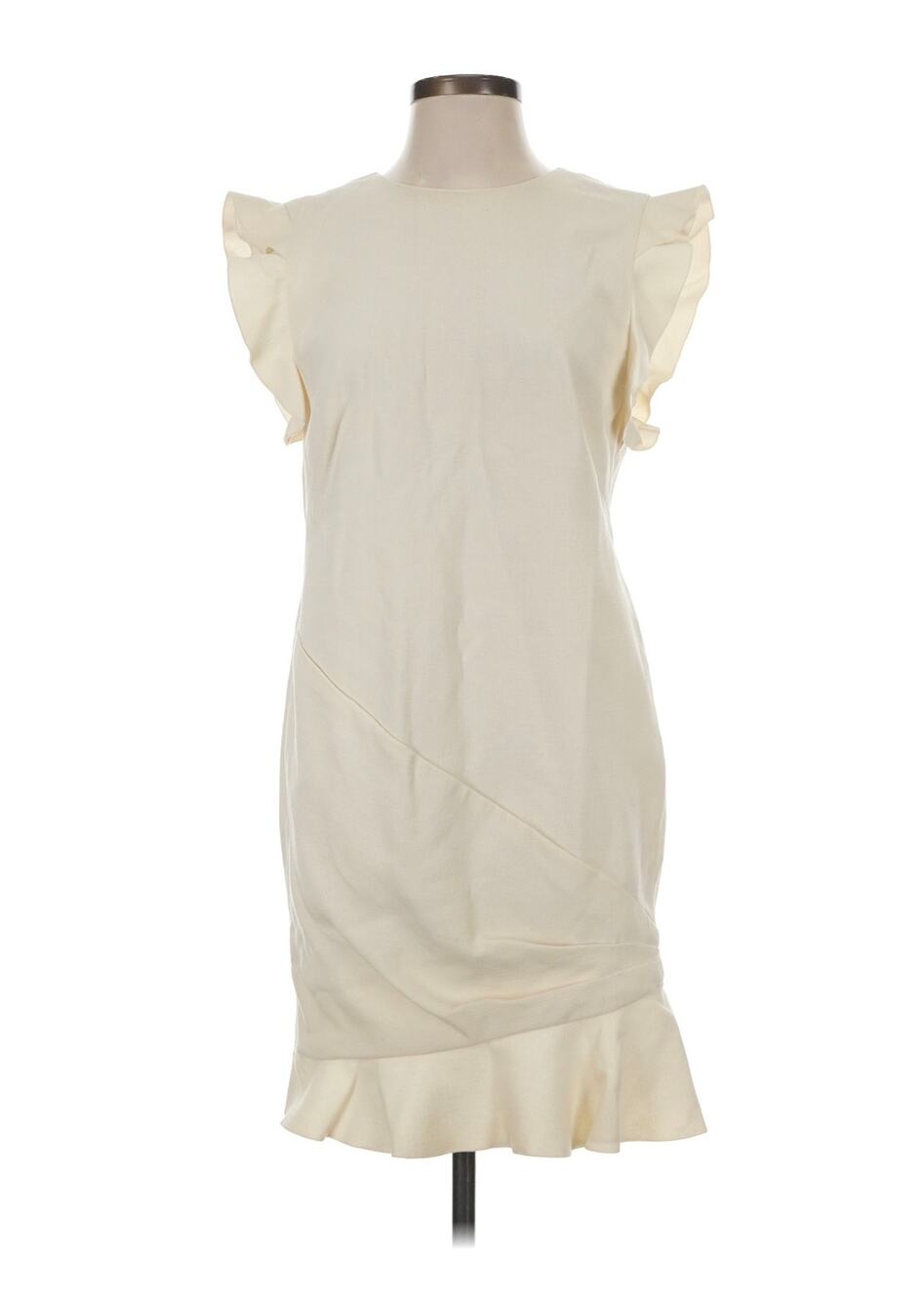 Emilio Pucci SZ EU 42 / US 6 Wool Ruffle Sleeve Ivory Cocktail dress